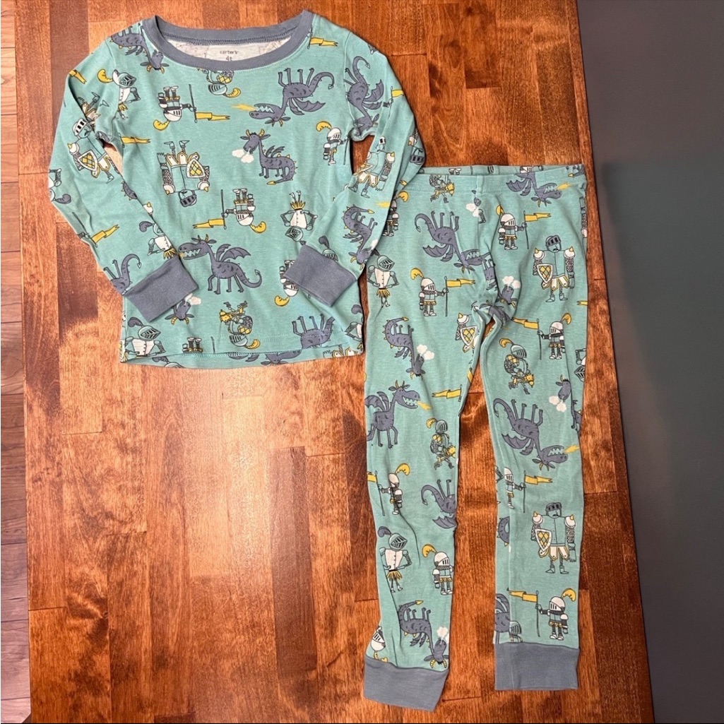 Boys 4t Pajamas; 4t Knights & Dragon Pajamas; Carter’s Pajamas; Carters Pajamas